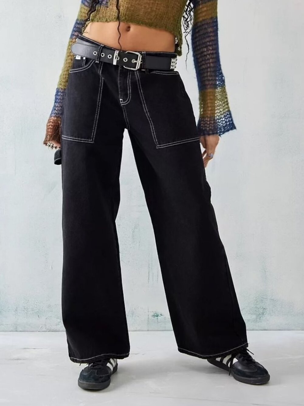 Ragged Priest black cargo carpenter jeans